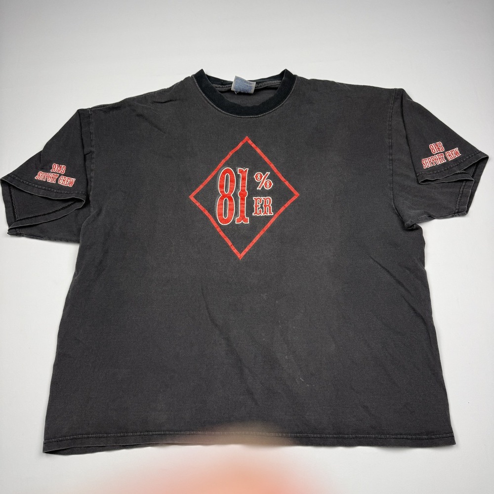 Vintage Hells Angels Support Crew Shirt Mens XL Black Hanes 81%er Logo T-Shirt